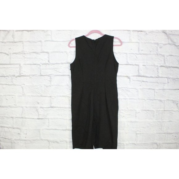 NWT! TAHARI Black Lace-up Sleeveless Fitted Bodycon Dress Size 6 - Picture 8 of 9